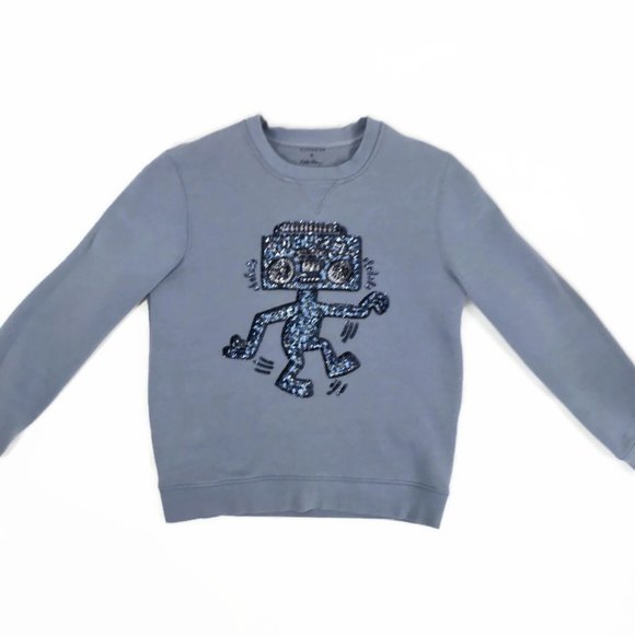 Coach x Keith Haring Sweatshirt Blue Sequins M Used - Picture 1 of 12
